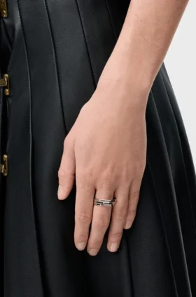 Anillo apilado de plata esterlina