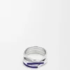 Anillo apilado de plata esterlina y esmalte Anillo apilado de plata esterlina y esmalte
