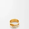 Anillo apilado de plata esterlina y esmalte Anillo apilado de plata esterlina y esmalte