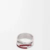 Anillo apilado de plata esterlina y esmalte Anillo apilado de plata esterlina y esmalte