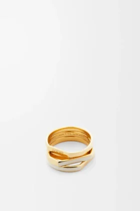 Anillo apilado de plata esterlina y esmalte