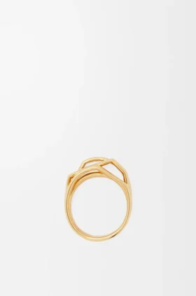 Anillo apilado de plata esterlina y esmalte