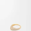 Anillo de estribo en plata esterlina y cristales