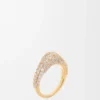 Anillo de estribo en plata esterlina y cristales