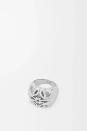Anillo de sello Anagram Bombé en plata esterlina