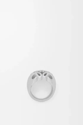 Anillo de sello Anagram Bombé en plata esterlina
