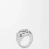 Anillo de sello Anagram Bombé en plata esterlina