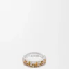 Anillo fino con pavé de plata esterlina y cristales