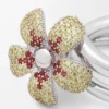 Anillo «Flor» en plata esterlina y cristales Anillo «Flor» en plata esterlina y cristales