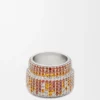 Anillo grande con pavé de plata esterlina y cristales Anillo grande con pavé de plata esterlina y cristales
