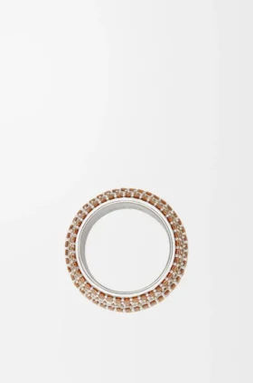 Anillo grande con pavé de plata esterlina y cristales