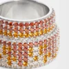 Anillo grande con pavé de plata esterlina y cristales Anillo grande con pavé de plata esterlina y cristales