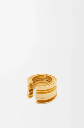 Anillo gráfico de loewe en plata esterlina