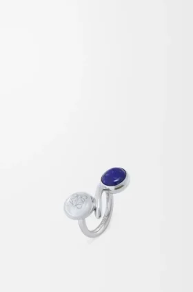 Anillo «Pebble» de Anagram en plata de ley y lapislázuli