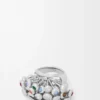 Anillo tipo alfiler de plata esterlina y cristales Anillo tipo alfiler de plata esterlina y cristales