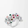 Anillo tipo alfiler de plata esterlina y cristales Anillo tipo alfiler de plata esterlina y cristales
