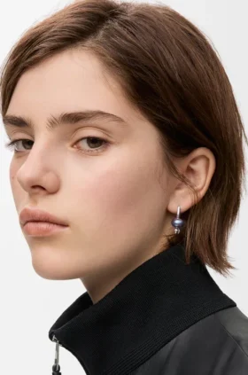 Aretes Blueberry de plata esterlina y perla