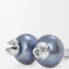Aretes Blueberry de plata esterlina y perla Aretes Blueberry de plata esterlina y perla