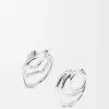Aretes de aro apilados en plata esterlina Aretes de aro apilados en plata esterlina