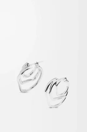 Aretes de aro apilados en plata esterlina