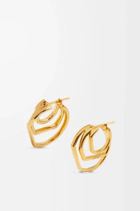 Aretes de aro apilados en plata esterlina