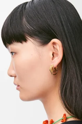 Aretes de aro apilados en plata esterlina