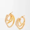 Aretes de aro apilados en plata esterlina y cristales Aretes de aro apilados en plata esterlina y cristales
