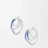Aretes de aro apilados en plata esterlina y esmalte Aretes de aro apilados en plata esterlina y esmalte