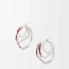 Aretes de aro apilados en plata esterlina y esmalte Aretes de aro apilados en plata esterlina y esmalte