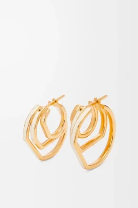 Aretes de aro apilados en plata esterlina y esmalte