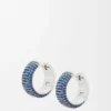 Aretes de aro con pavé de plata esterlina y cristales Aretes de aro con pavé de plata esterlina y cristales