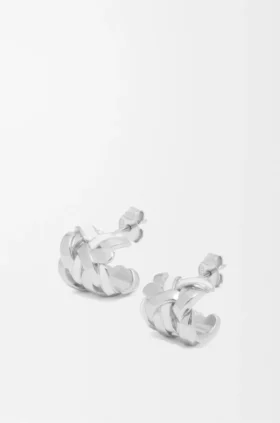 Aretes de aro pequeños «Nest» en plata esterlina y esmalte