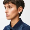 Aretes de aro pequeños «Nest» en plata esterlina y esmalte Aretes de aro pequeños «Nest» en plata esterlina y esmalte