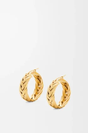 Aretes de aro trenzado en plata esterlina