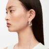 Aretes de aro trenzado en plata esterlina Aretes de aro trenzado en plata esterlina