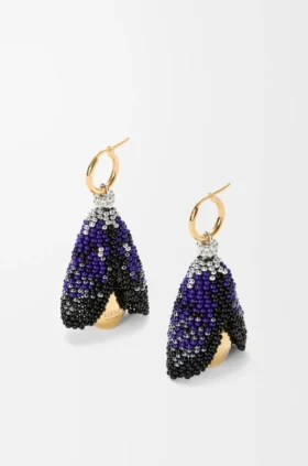 Aretes de concha en plata esterlina y cuentas