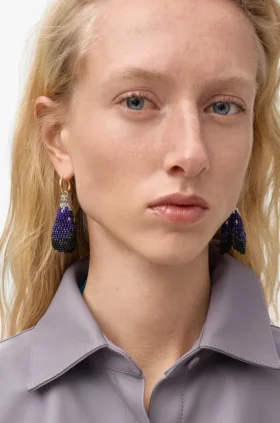Aretes de concha en plata esterlina y cuentas