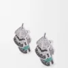 Aretes de plumas en plata esterlina y cristales Aretes de plumas en plata esterlina y cristales
