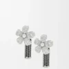 Aretes Flor en plata esterlina y cristales Aretes Flor en plata esterlina y cristales