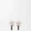 Aretes Flor en plata esterlina y cristales Aretes Flor en plata esterlina y cristales