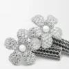 Aretes Flor en plata esterlina y cristales Aretes Flor en plata esterlina y cristales