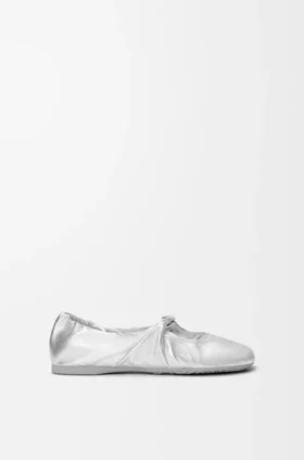 Bailarina suave «Pebble» en piel de cordero napa laminada