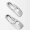 Bailarina suave «Pebble» en piel de cordero napa laminada Bailarina suave «Pebble» en piel de cordero napa laminada