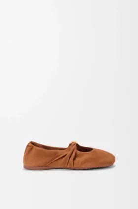 Bailarinas suaves «Pebble» en piel de cabra de gamuza