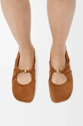 Bailarinas suaves «Pebble» en piel de cabra de gamuza