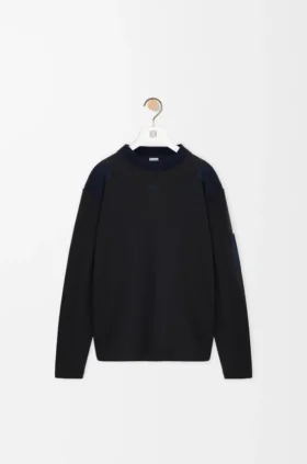 Blusa de manga larga en mezcla de algodón