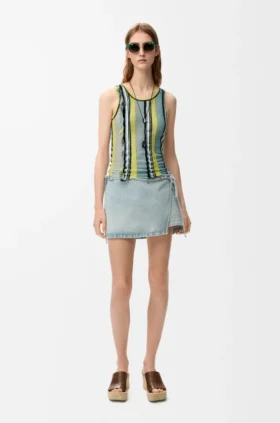 Blusa en mezcla de viscosa y algodón