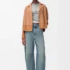 Blusa tipo pijama en piel de cordero napa Blusa tipo pijama en piel de cordero napa