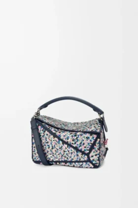 Bolsa «Puzzle 10 Confetti» en piel de becerro clásica