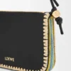Bolsa «Rio» en piel de becerro clásica y rafia Bolsa «Rio» en piel de becerro clásica y rafia